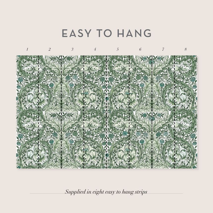 Vlies-Fototapete, grün, Blumen, 125418, William Morris At Home