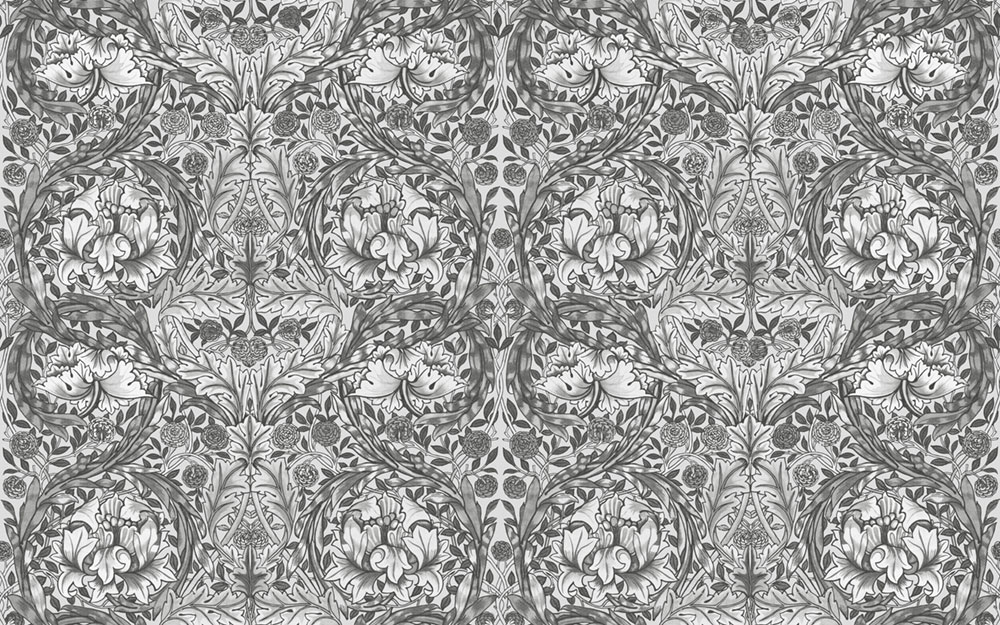 Vlies-Fototapete, grau, Blumen, 125427, William Morris At Home
