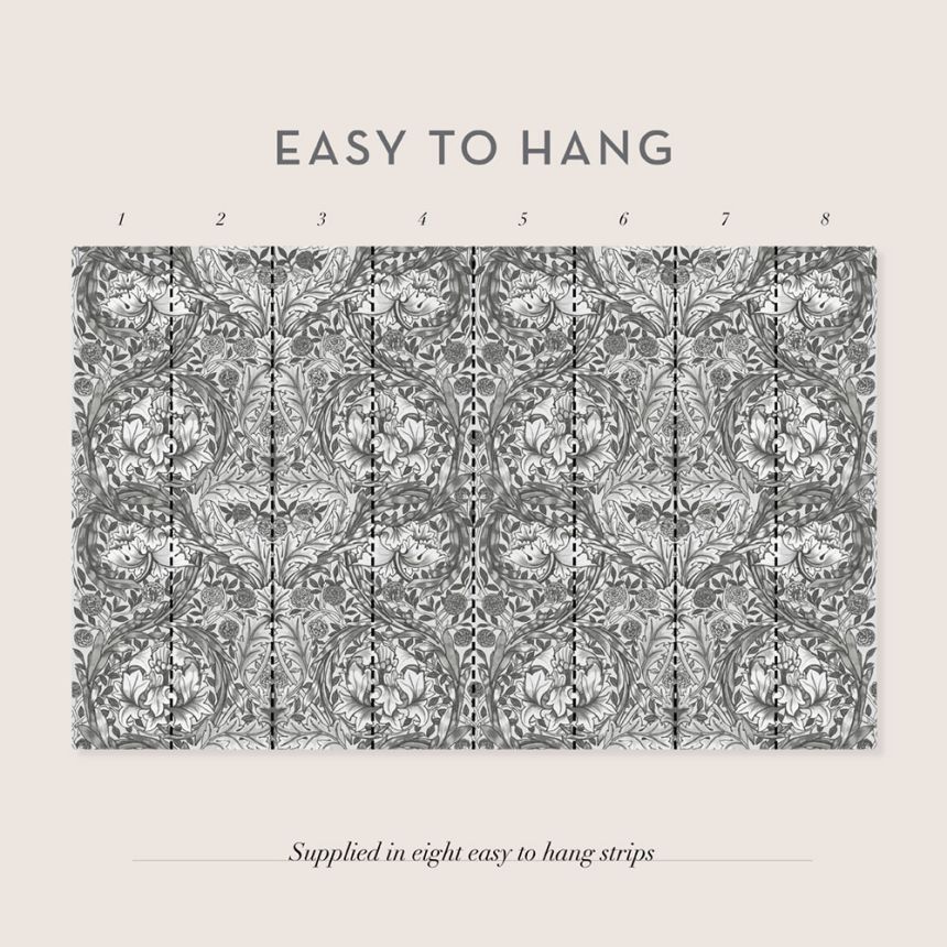 Vlies-Fototapete, grau, Blumen, 125427, William Morris At Home