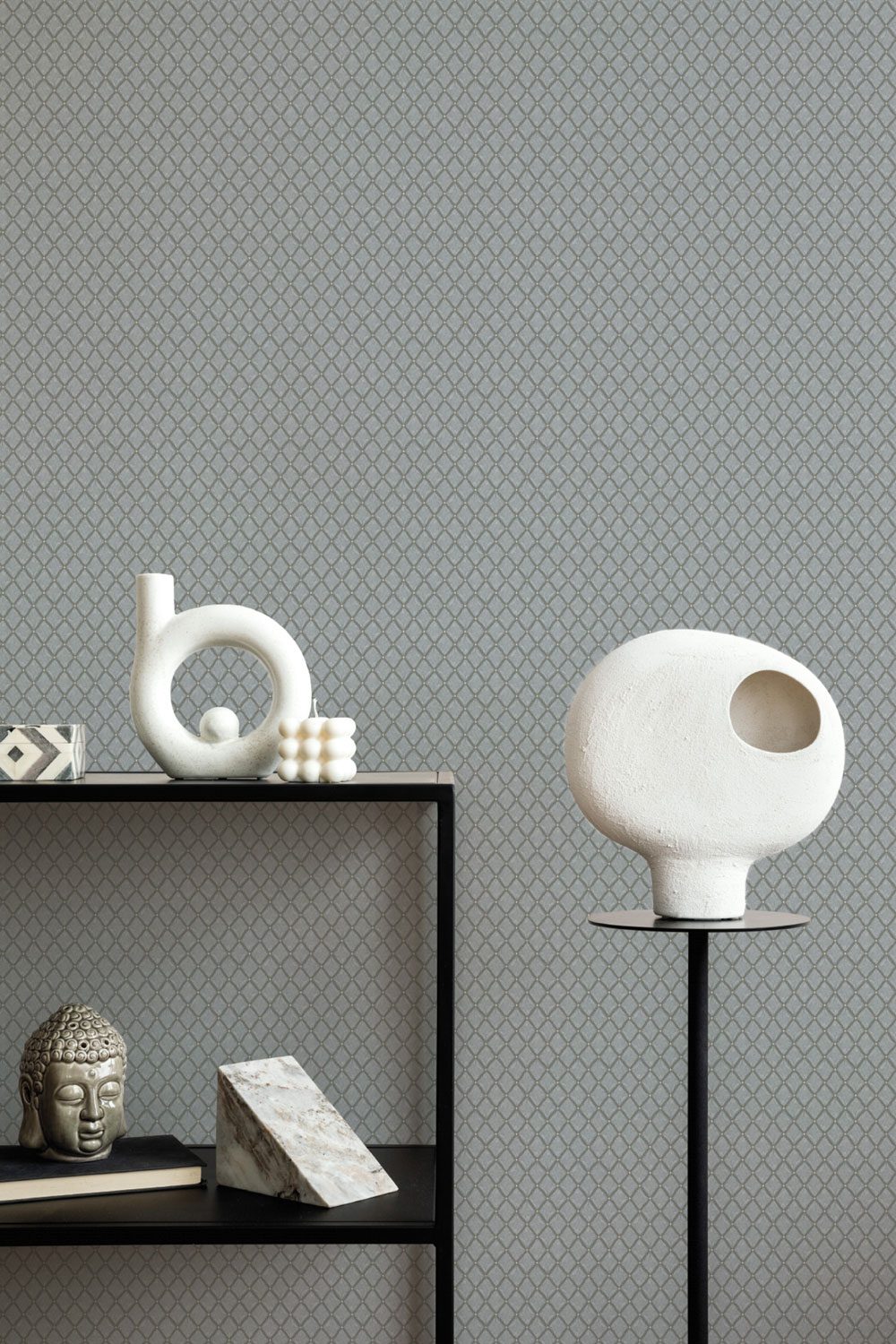 Luxuriöse geometrische Vliestapete, grau, Z15534, Mini Trend, Zambaiti Parati