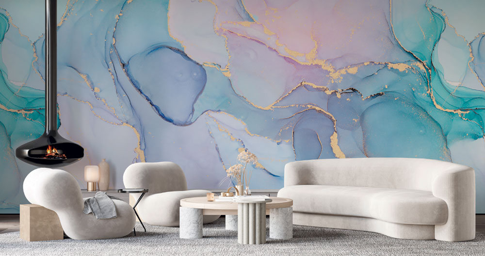 Luxuriöse Fototapete, blau, Z15561, Mini Trend, Zambaiti Parati