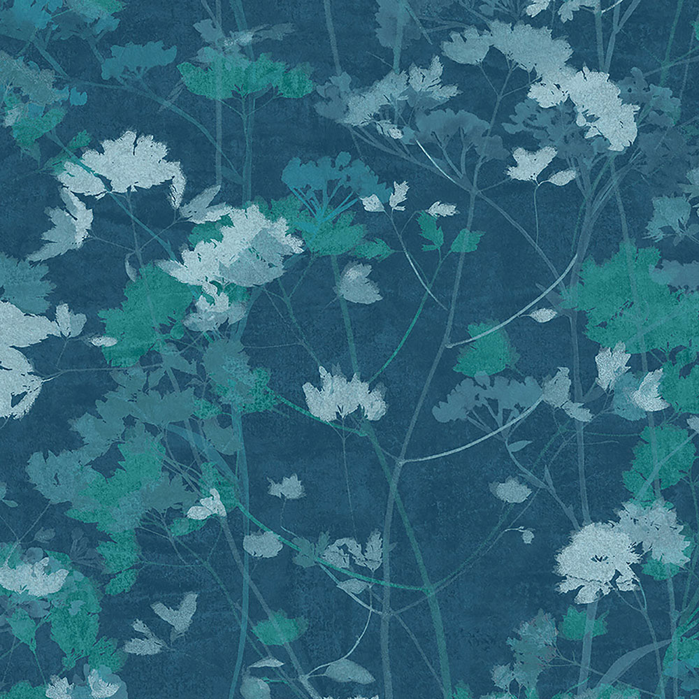 Vliestapete, blau-grün, Pflanzen, Gräse, 124106, Utopia, Graham Brown Premium