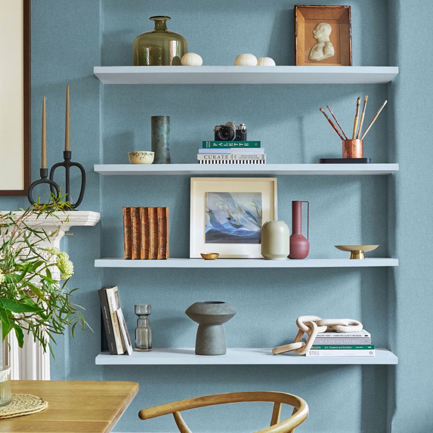 Vliestapete, blau, Stoffimitation, 124082, Utopia, Graham Brown Premium