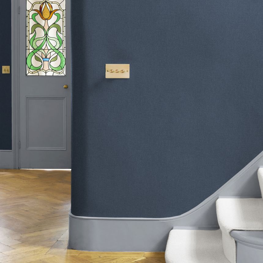 Vliestapete, blau-grau, Stoffimitation, 124087, Utopia, Graham Brown Premium