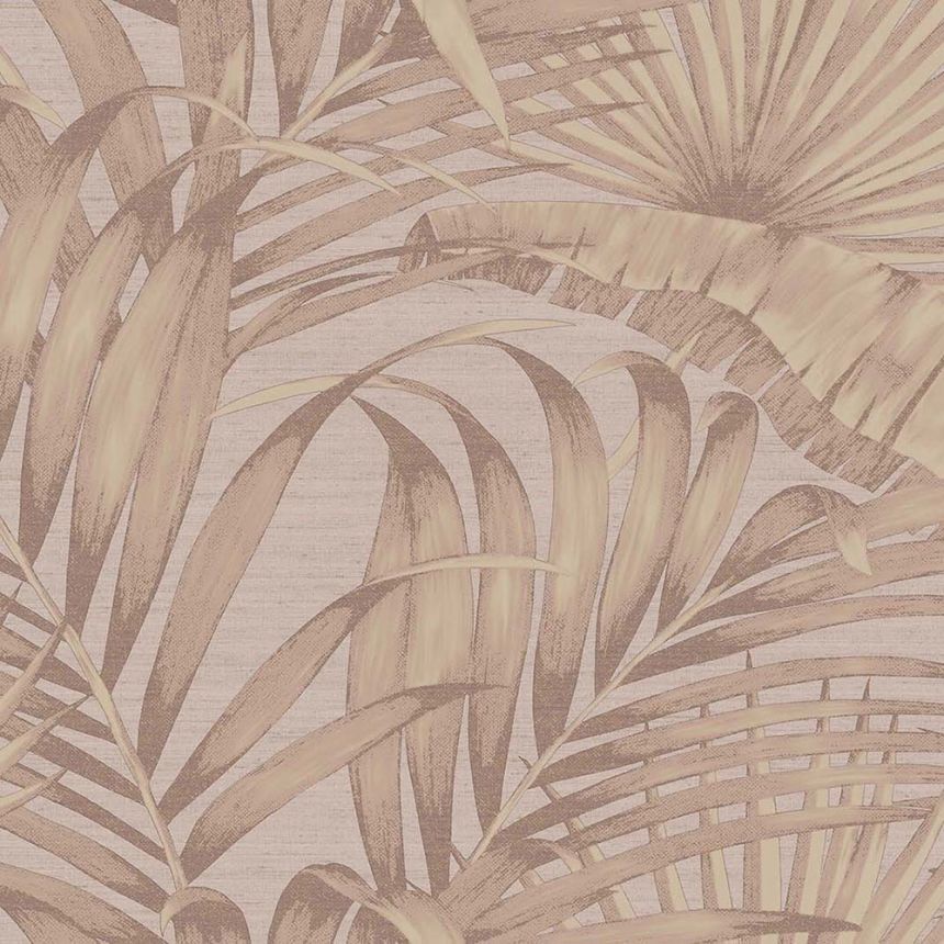 Luxuriöse Vliestapete, braun-gold, Blätter, 42204, Aura, Cristiana Masi by Parato