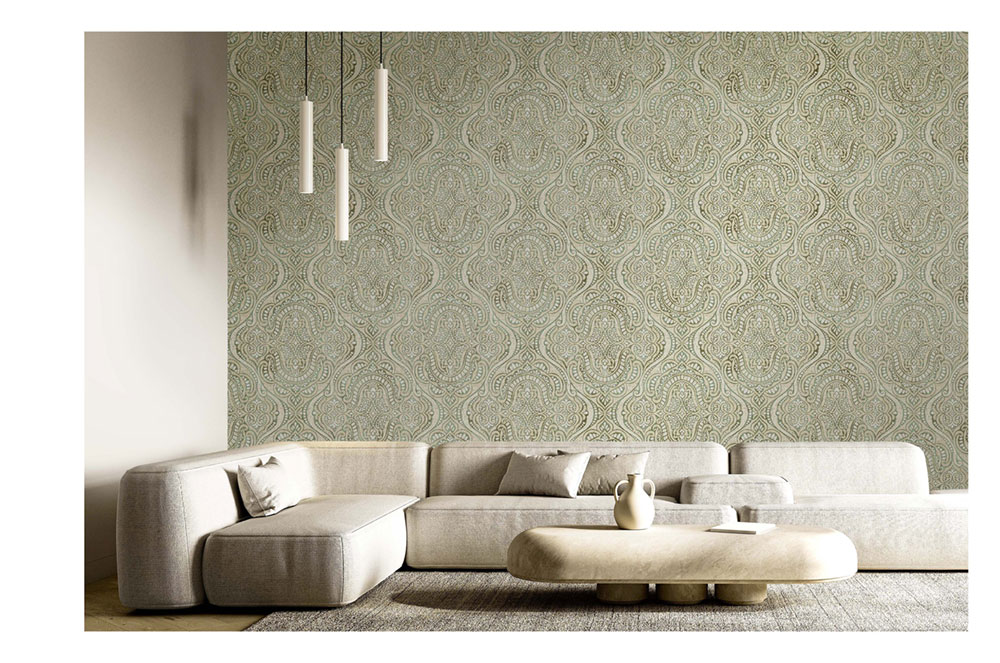 Luxuriöse Vliestapete, grau-beige, Barock, 42219, Aura, Cristiana Masi by Parato