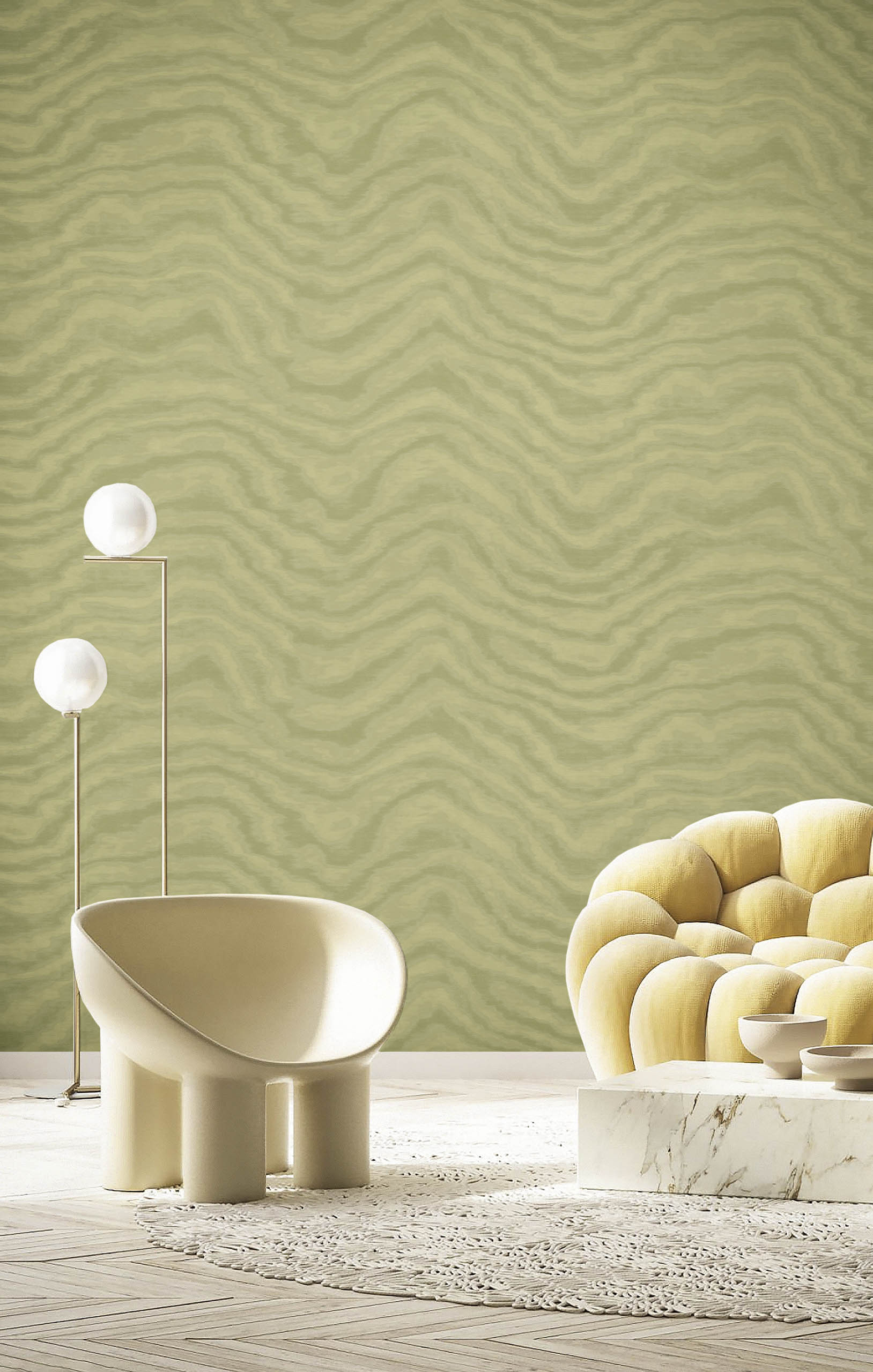 Vliestapete, grau, Stoffimitation, 42229, Aura, Cristiana Masi by Parato