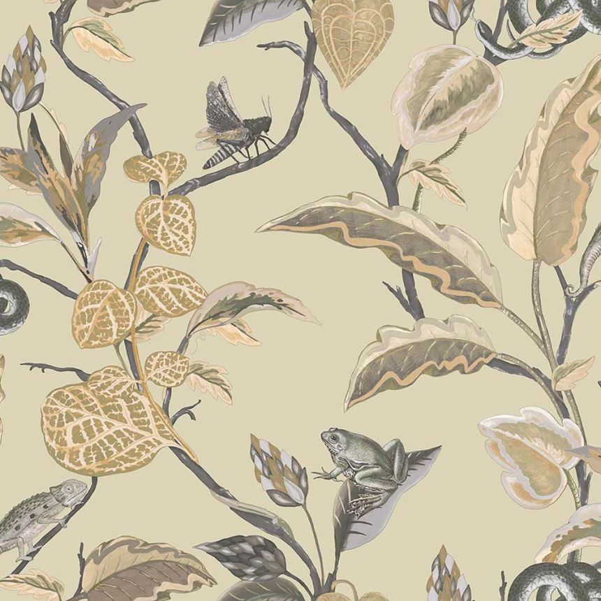 Vliestapete, grün-beige, Blätter, 15509, Botany House, Cristiana Masi by Parato