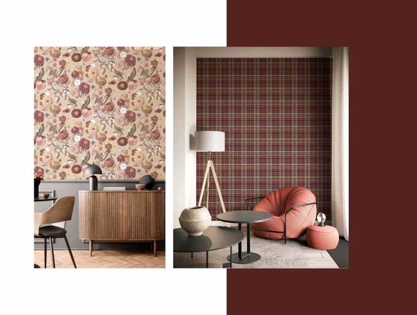 Vliestapete, beige, Blumen, Papageien, 15548, Botany House, Cristiana Masi by Parato