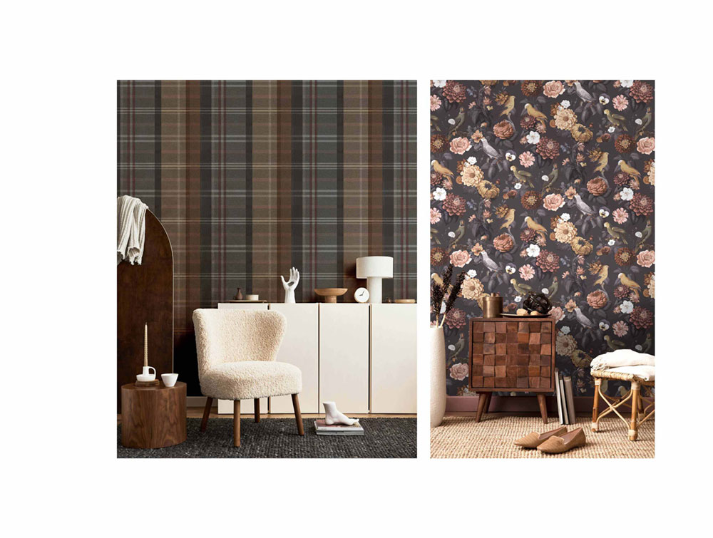 Vliestapete, schwarz, Blumen, Papageien, 15549, Botany House, Cristiana Masi by Parato