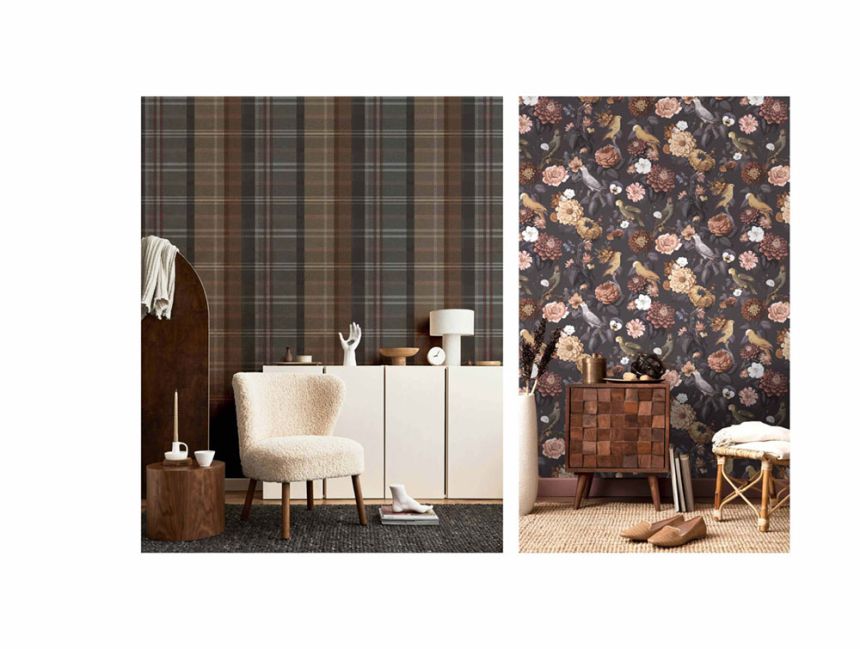 Vliestapete, schwarz, Blumen, Papageien, 15549, Botany House, Cristiana Masi by Parato