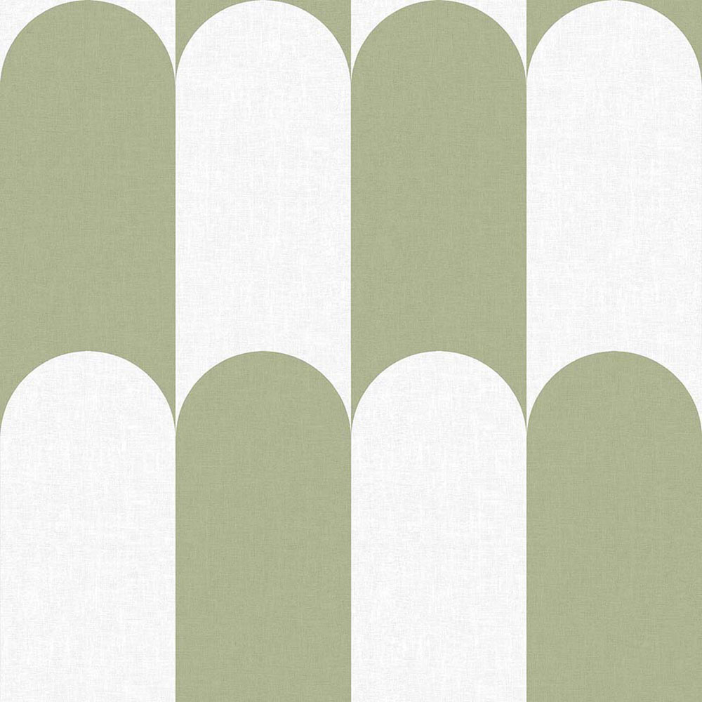 Geometrische Vliestapete, grün-weiß, 15555, Botany House, Cristiana Masi by Parato