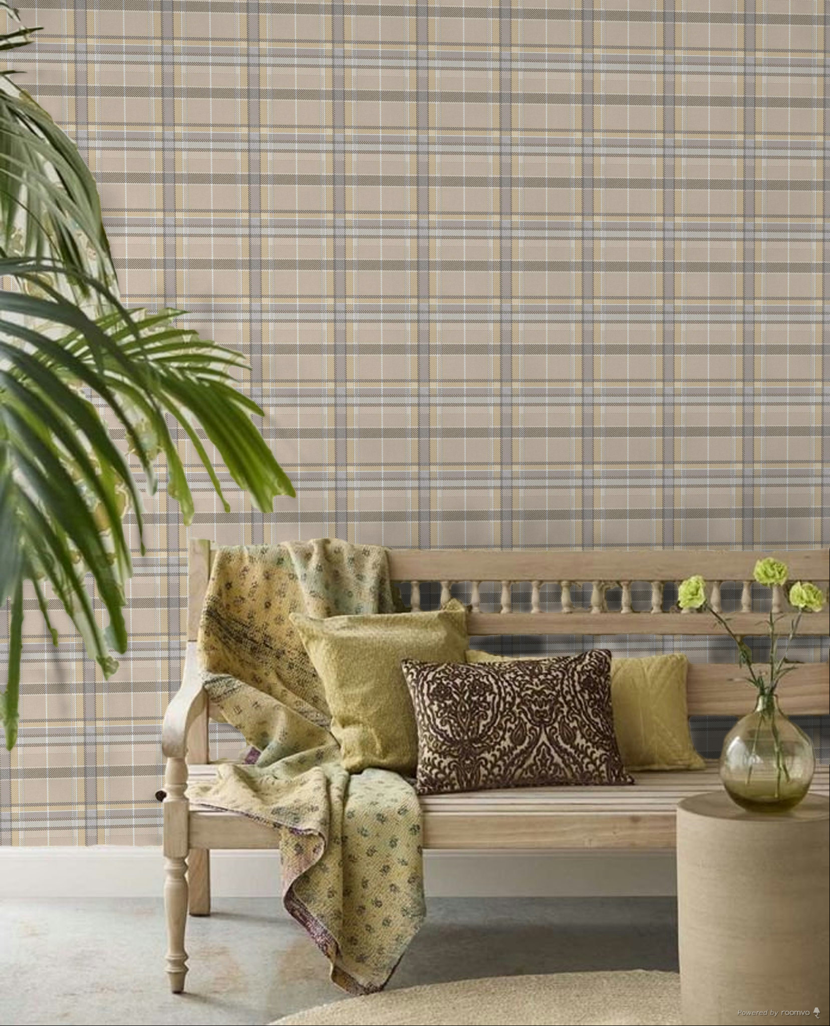 Vliestapete, beige, Stoffimitat, 15571, Botany House, Cristiana Masi by Parato