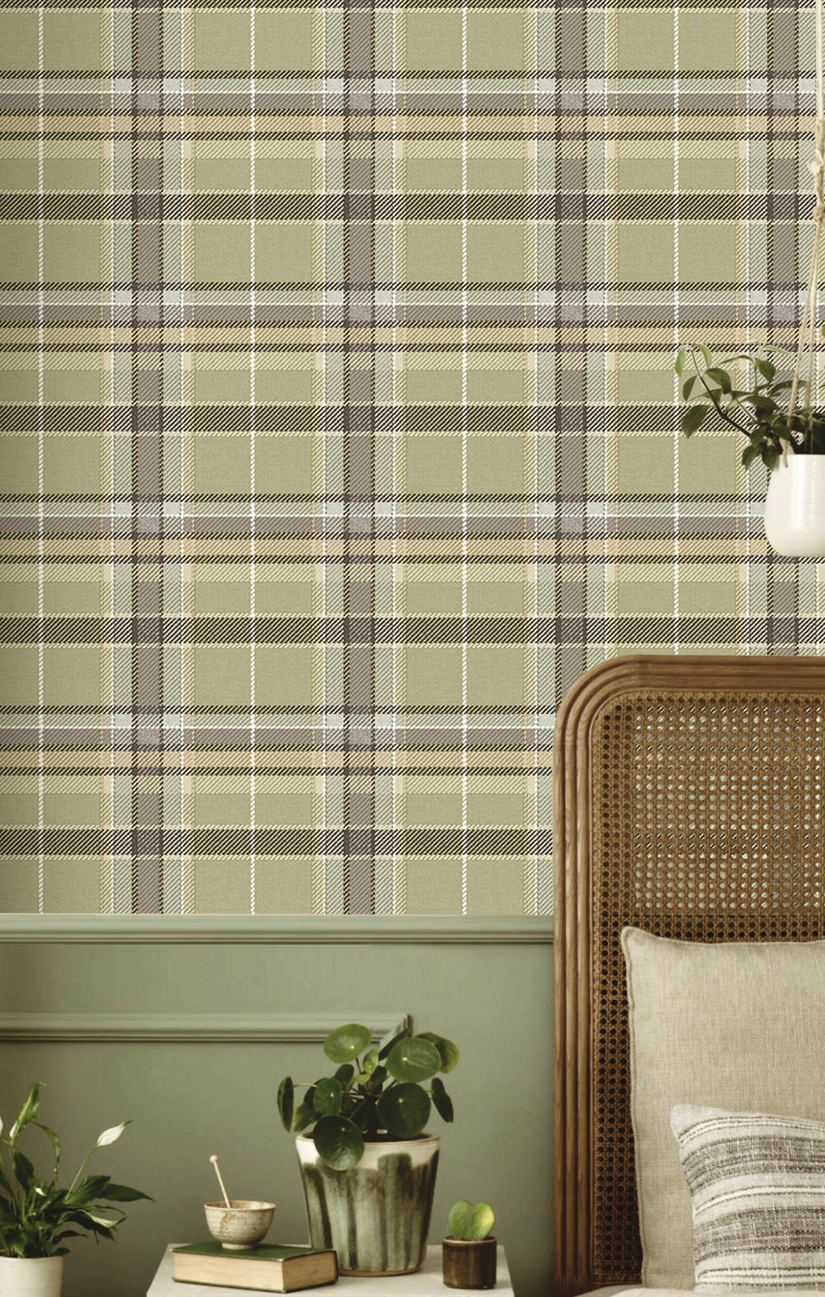 Vliestapete, grün, Stoffimitat, 15575, Botany House, Cristiana Masi by Parato