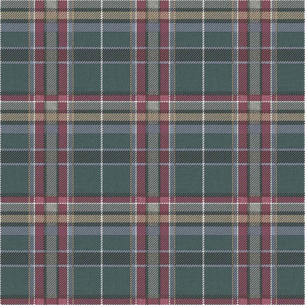 Vliestapete, blau-weinrot, Stoffimitat, 15577, Botany House, Cristiana Masi by Parato