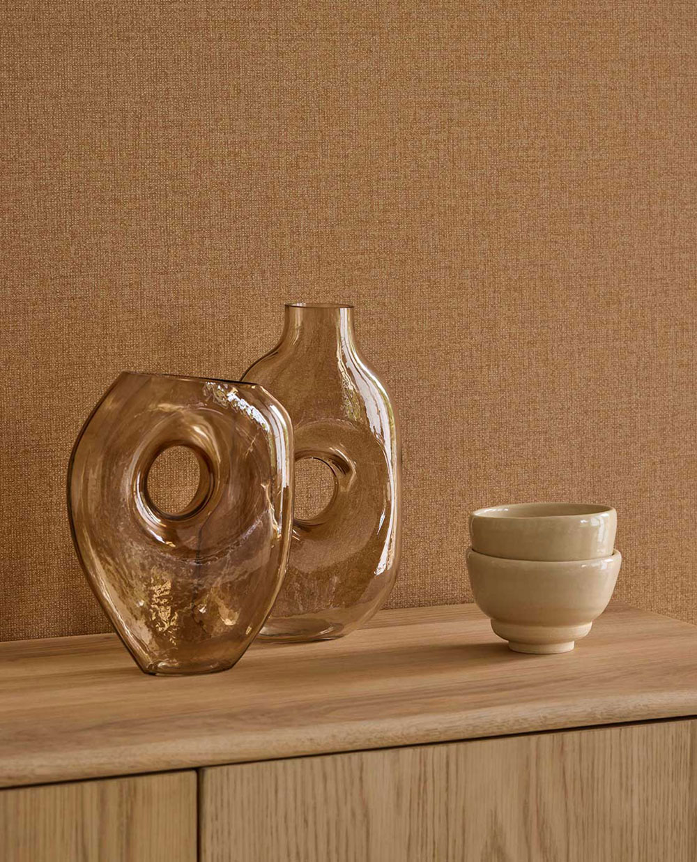 Vliestapete, ocker, Stoffimitat, 340631, Linen Look, Eijffinger