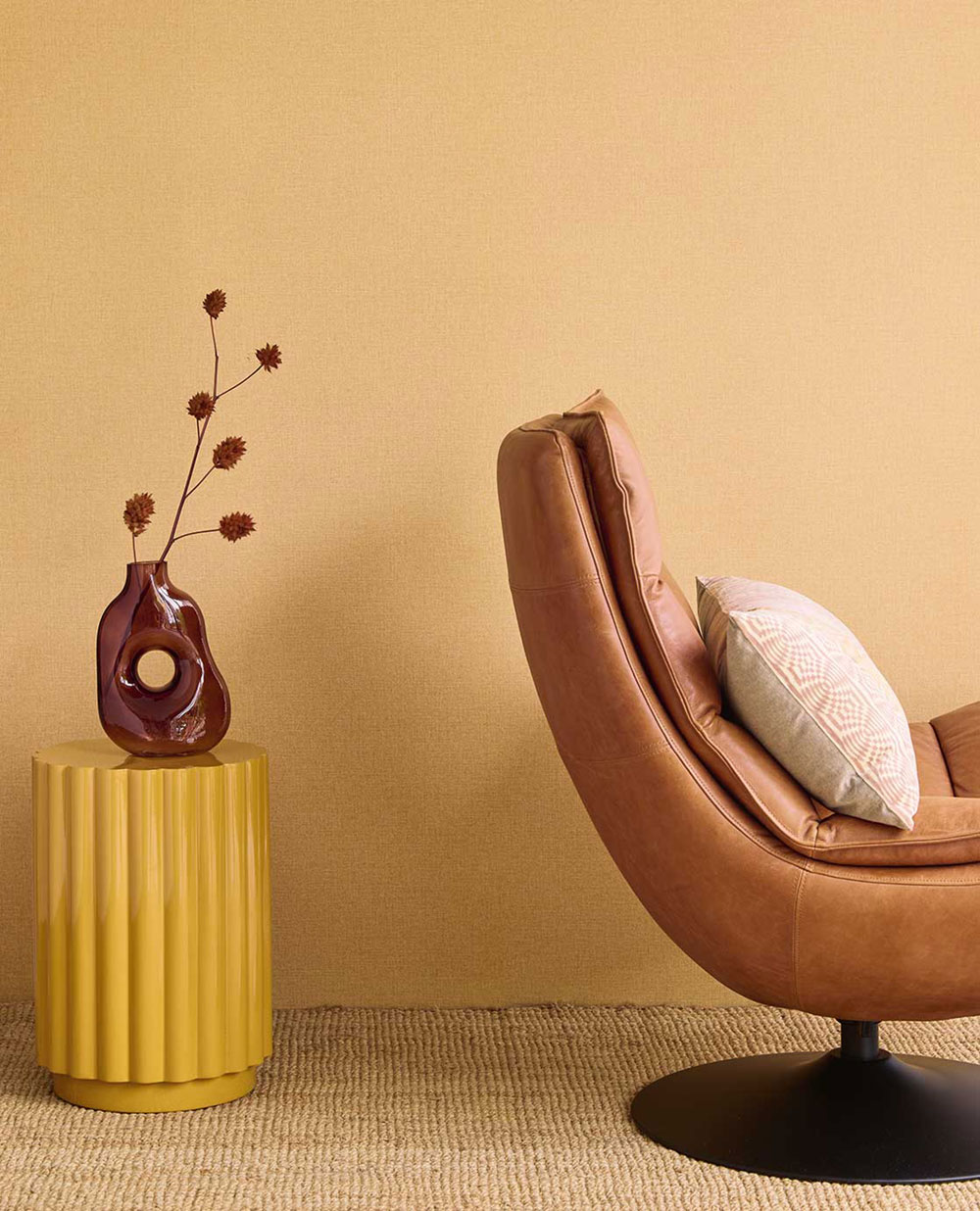 Vliestapete, ocker, Stoffimitat, 340633, Linen Look, Eijffinger