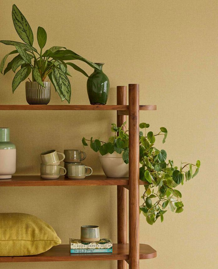 Vliestapete, khaki, Stoffimitat, 340636, Linen Look, Eijffinger