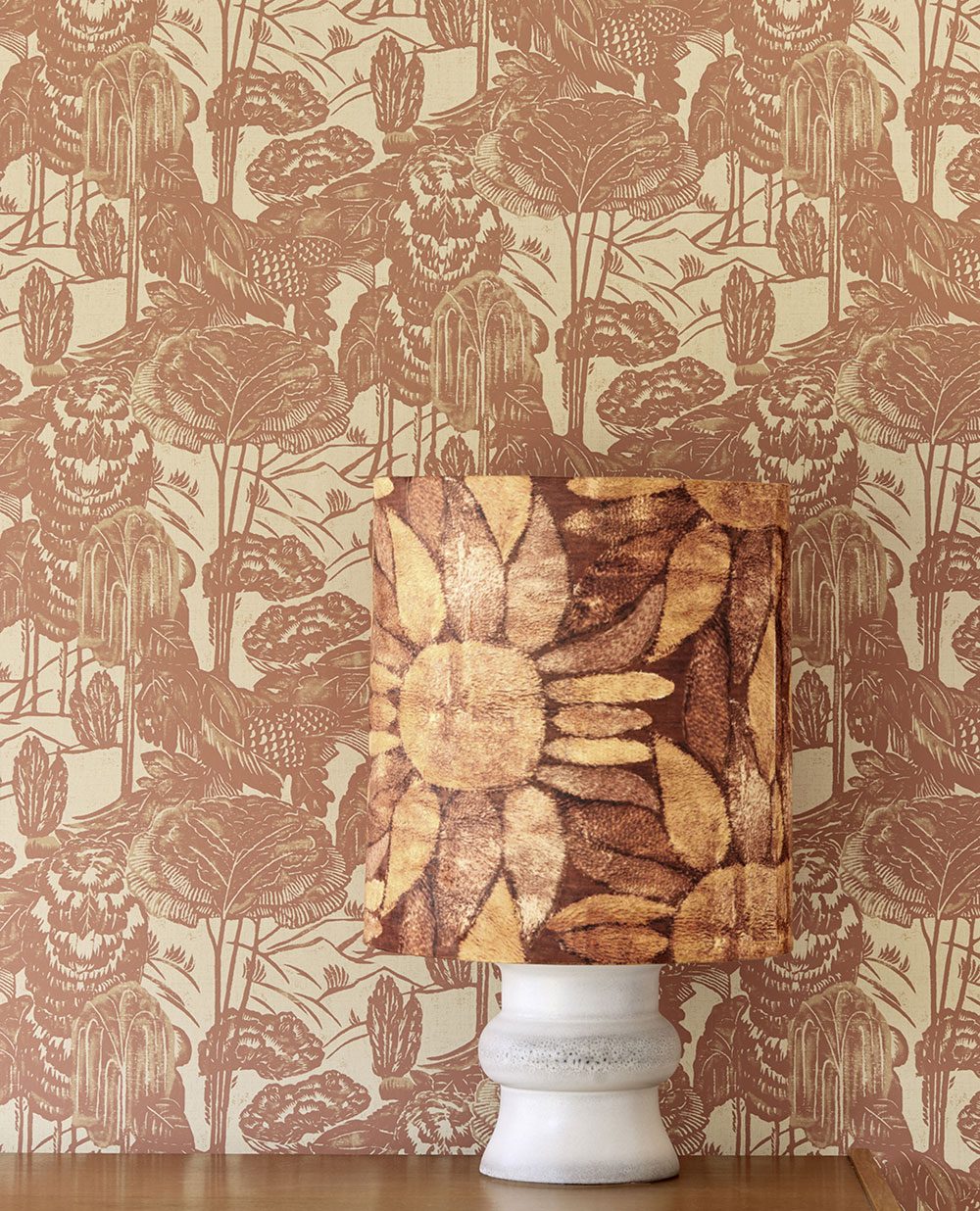 Vliestapete, Ziegelrot, Blätter, Bäume, 340543, Groovy, Eijffinger