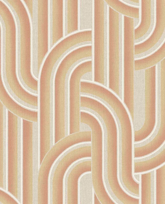 Geometrische Vliestapete, orange-beige, Retro, 340563, Groovy, Eijffinger