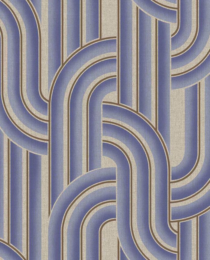 Geometrische Vliestapete, blau-beige, Retro, 340566, Groovy, Eijffinger