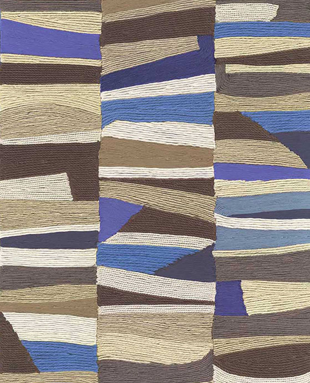 Vliestapete, blau-beige,  Mattenimitat, 340572, Groovy, Eijffinger