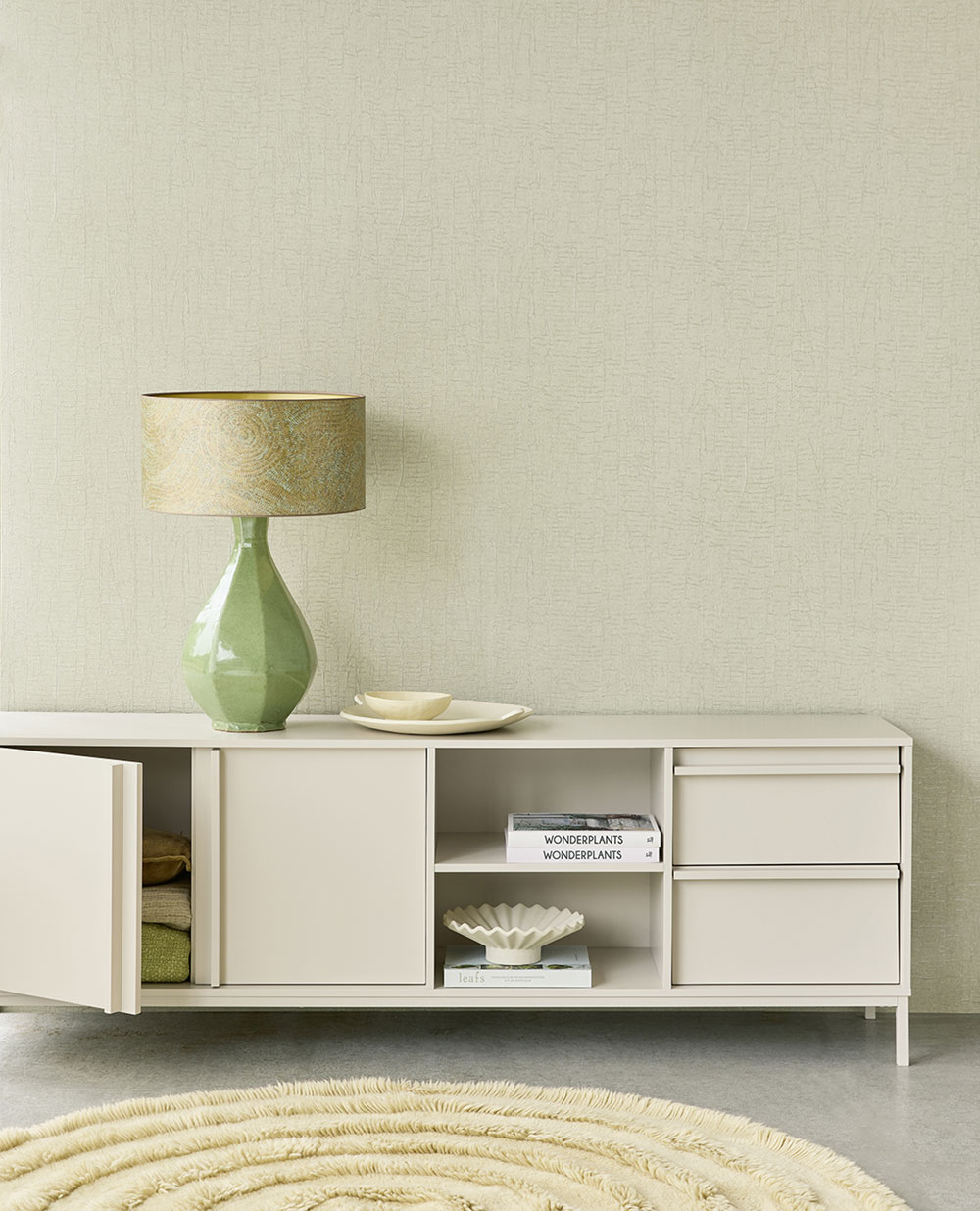 Vliestapete, grau-grün, Struktur, 340334, Sensory Eijffinger