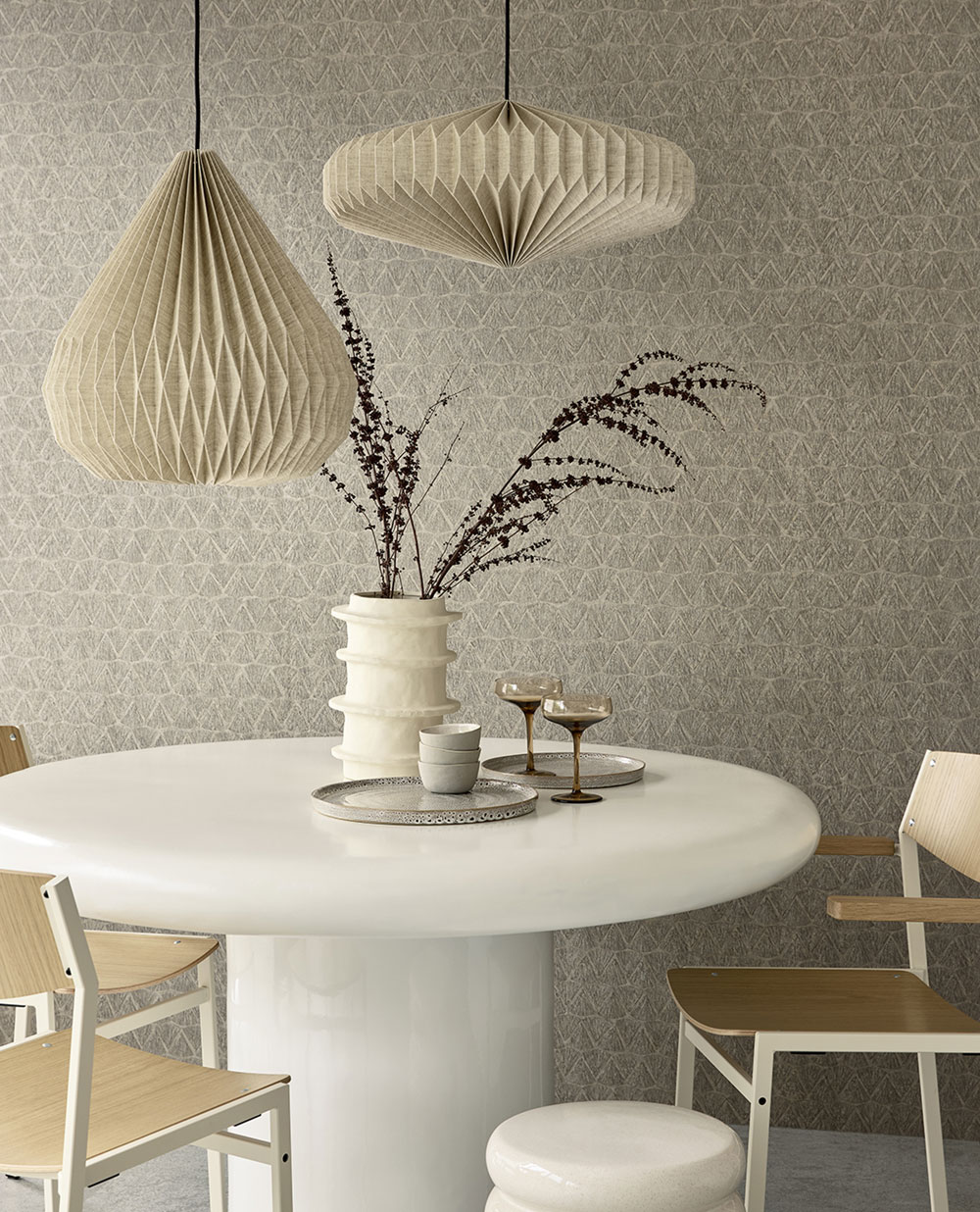 Geometrische Vliestapete, braun, 340347, Sensory Eijffinger