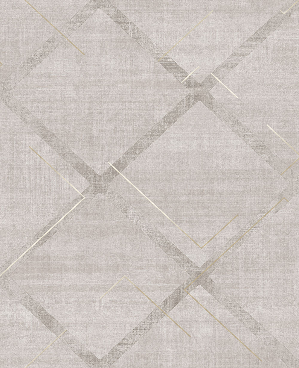 Geometrische Vliestapete, grau-beige, 124122, Element, Graham Brown Premium