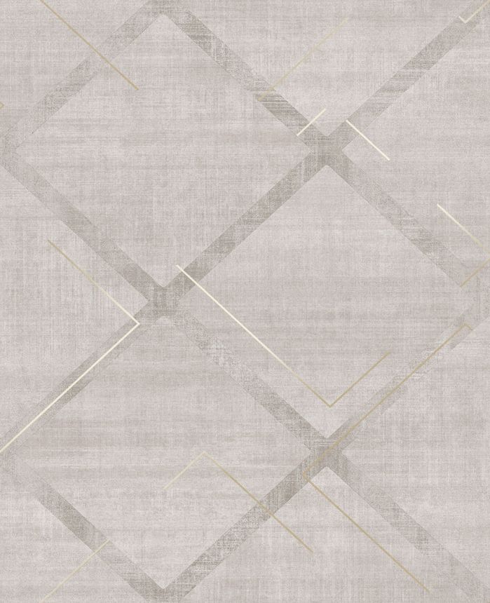 Geometrische Vliestapete, grau-beige, 124122, Element, Graham Brown Premium