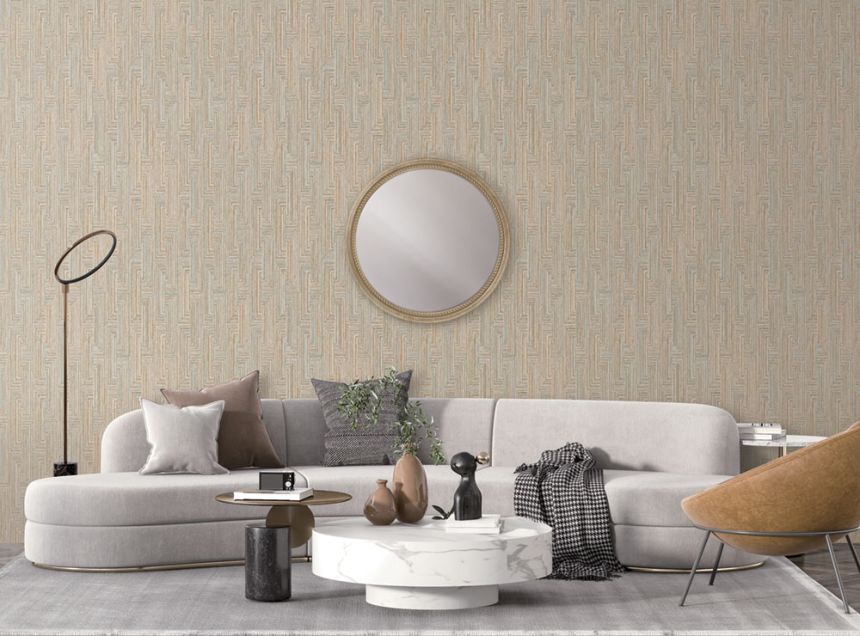 Geometrische Vliestapete, beige, SA524012, Santa Fe, Design ID