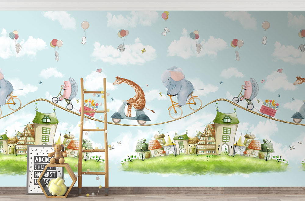 Kinderfototapete, blau, Tiere, CW6039-1, Cute Walls, Decoprint