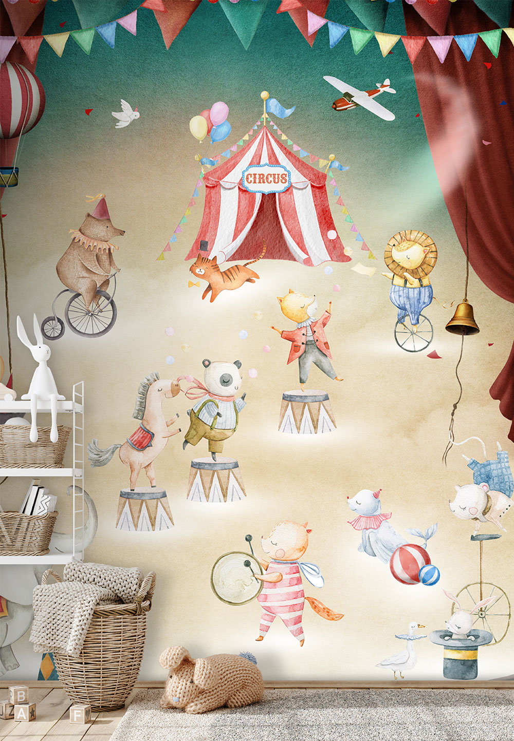 Kinderfototapete, Tiere im Zirkus, CW6056-1, Cute Walls, Decoprint