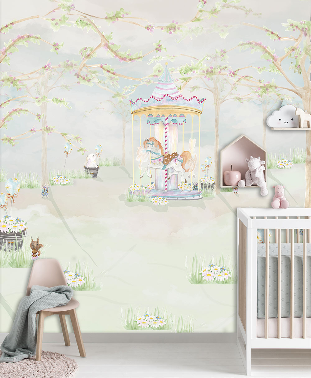 Kinderfototapete, Karussell, CW6111-1, Cute Walls, Decoprint