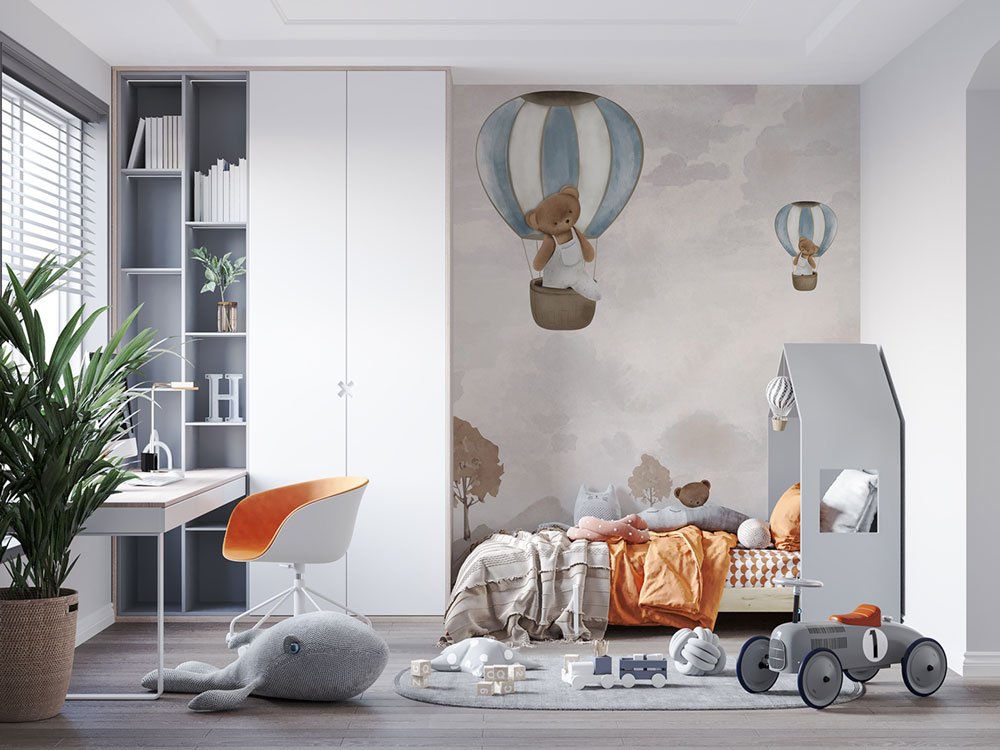 Kinderfototapete, Luftballons, Teddybären, CW6135-1, Cute Walls, Decoprint