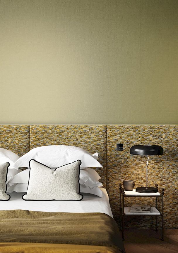 Vliestapete, braun-grün, Stoffimitat, FOL901, Rhapsody, Masureel