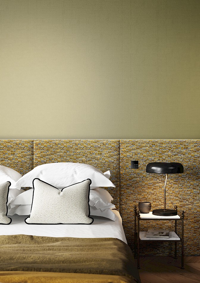 Vliestapete, braun-grün, Stoffimitat, FOL901, Rhapsody, Masureel