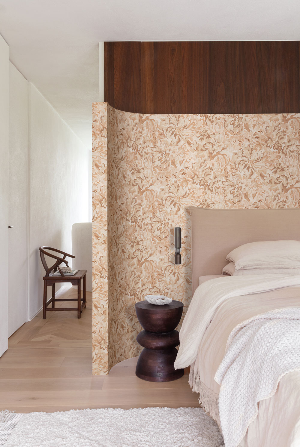 Vliestapete, beige-rosa, Blumen, RHA005, Rhapsody, Masureel