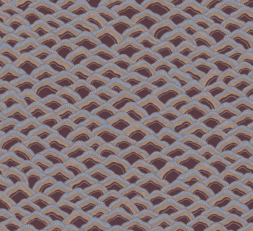 Vliestapete, burgund-blau, Landschaft, RHA304, Rhapsody, Masureel