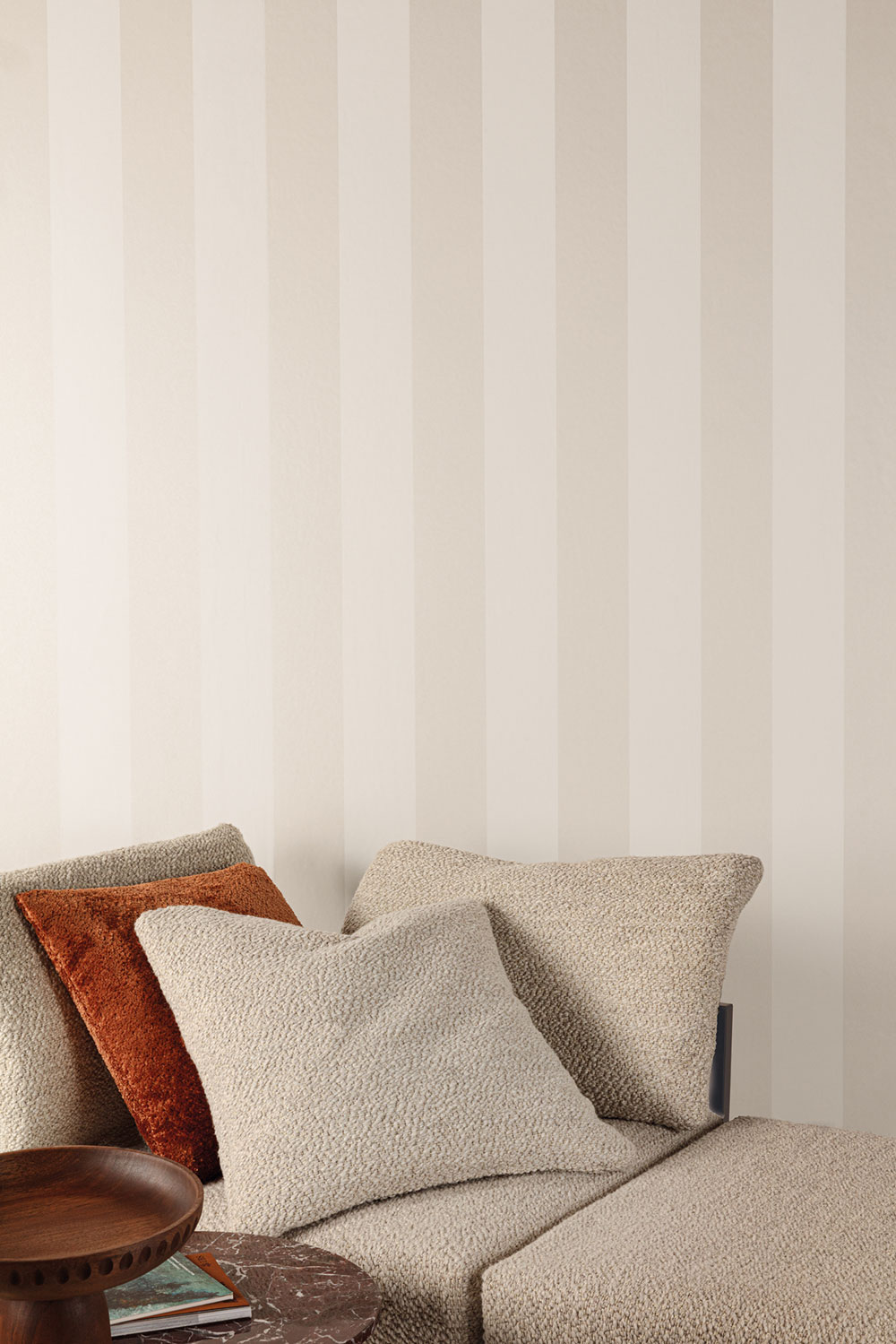 Vliestapete, grau-weiß, Streifen, RHA404, Rhapsody, Masureel