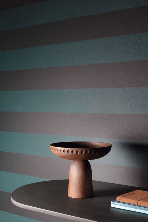 Vliestapete, grün-schwarz, Streifen, RHA404, Rhapsody, Masureel