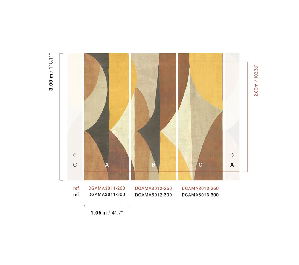 Geometrische Vlies-Fototapete, braun, DGAMA3012-300, Amani, Masureel