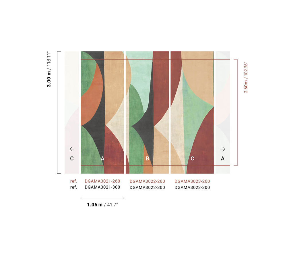 Geometrische Vlies-Fototapete, grün-braun, DGAMA3022-260, Amani, Masureel