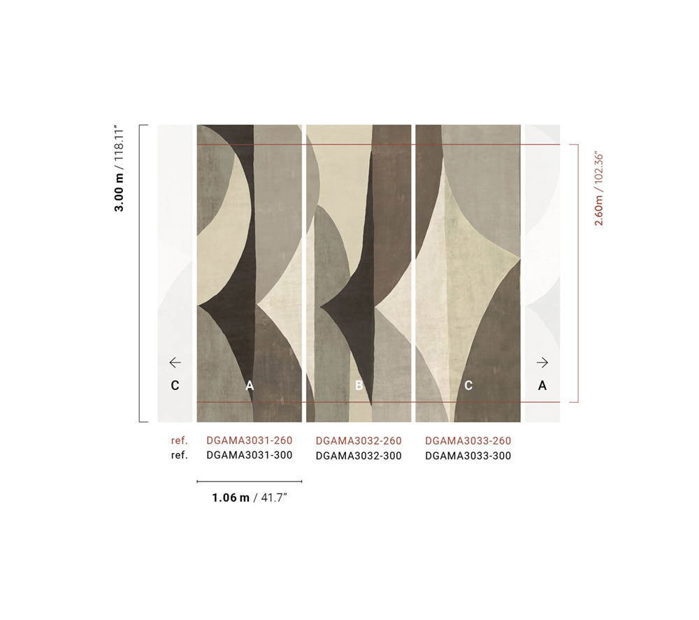 Geometrische Vlies-Fototapete, grau, DGAMA3032-260, Amani, Masureel