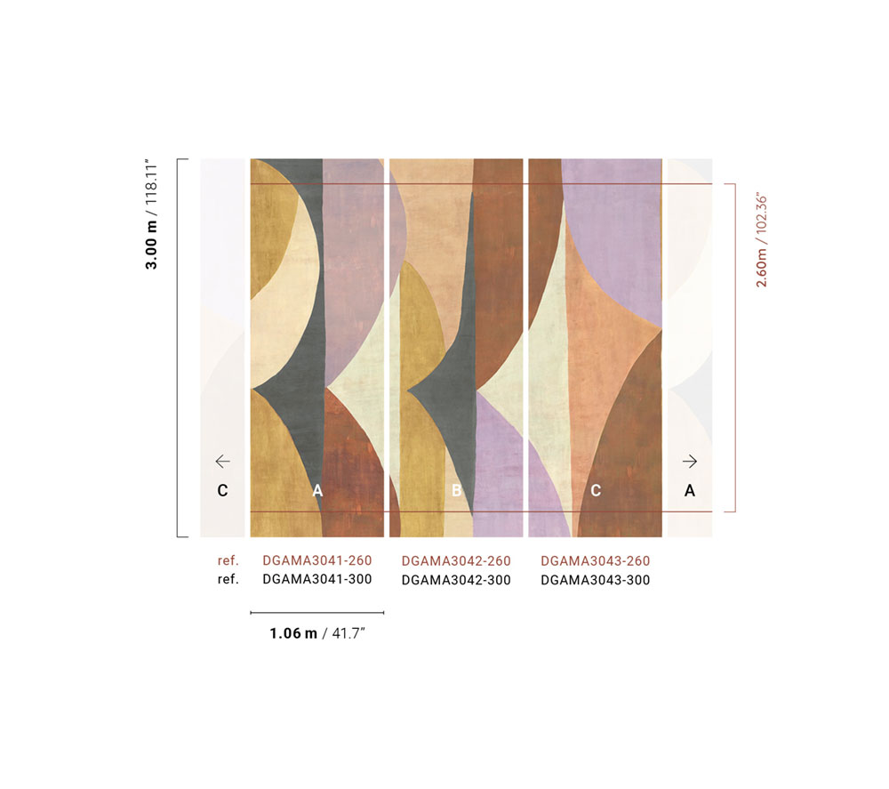 Geometrische Vlies-Fototapete, braun-Lila, DGAMA3042-260, Amani, Masureel