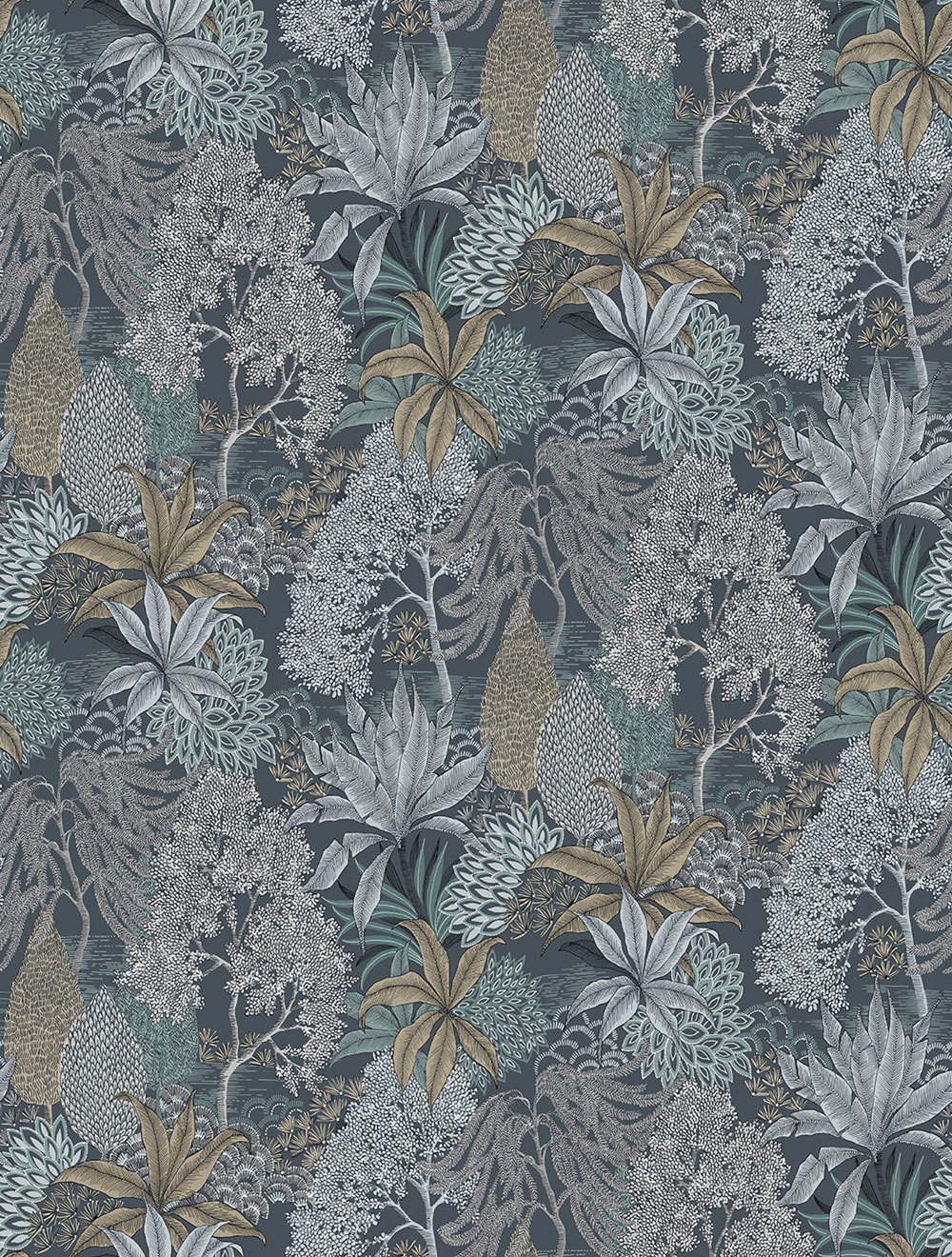 Vlies-Fototapete, blau, Blätter, FW4003-4, Feature Walls, Decoprint