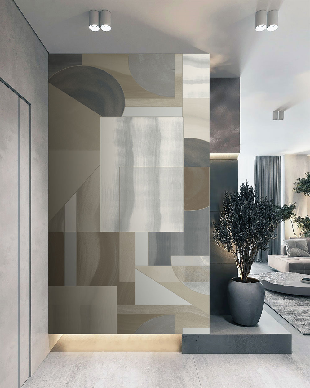 Geometrische Vlies-Fototapete, grau-beige, FW4009-5, Feature Walls, Decoprint