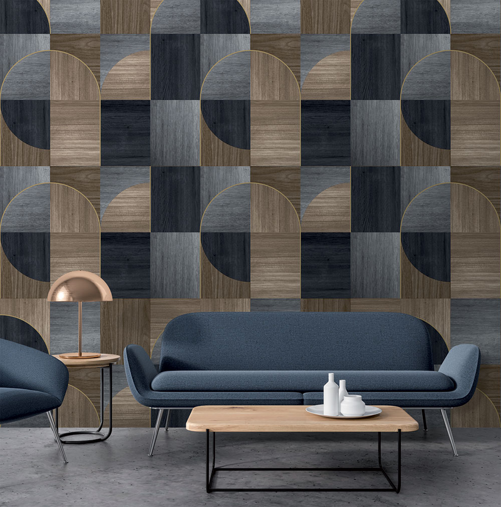 Grafische Bildtapete in Blau, FW4012-4, Feature Walls, Decoprint