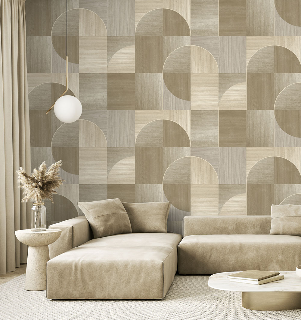 Grafische Bildtapete in grau-beige, FW4012-6, Feature Walls, Decoprint