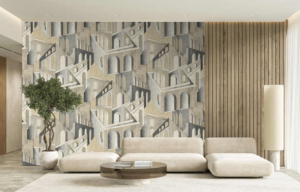 Grafische Vlies-Fototapete, grau-beige, FW4013-2, Feature Walls, Decoprint